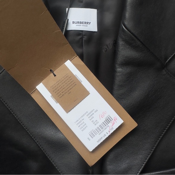 Burberry Black Leather Tuxedo Jacket - Picture 4 of 12